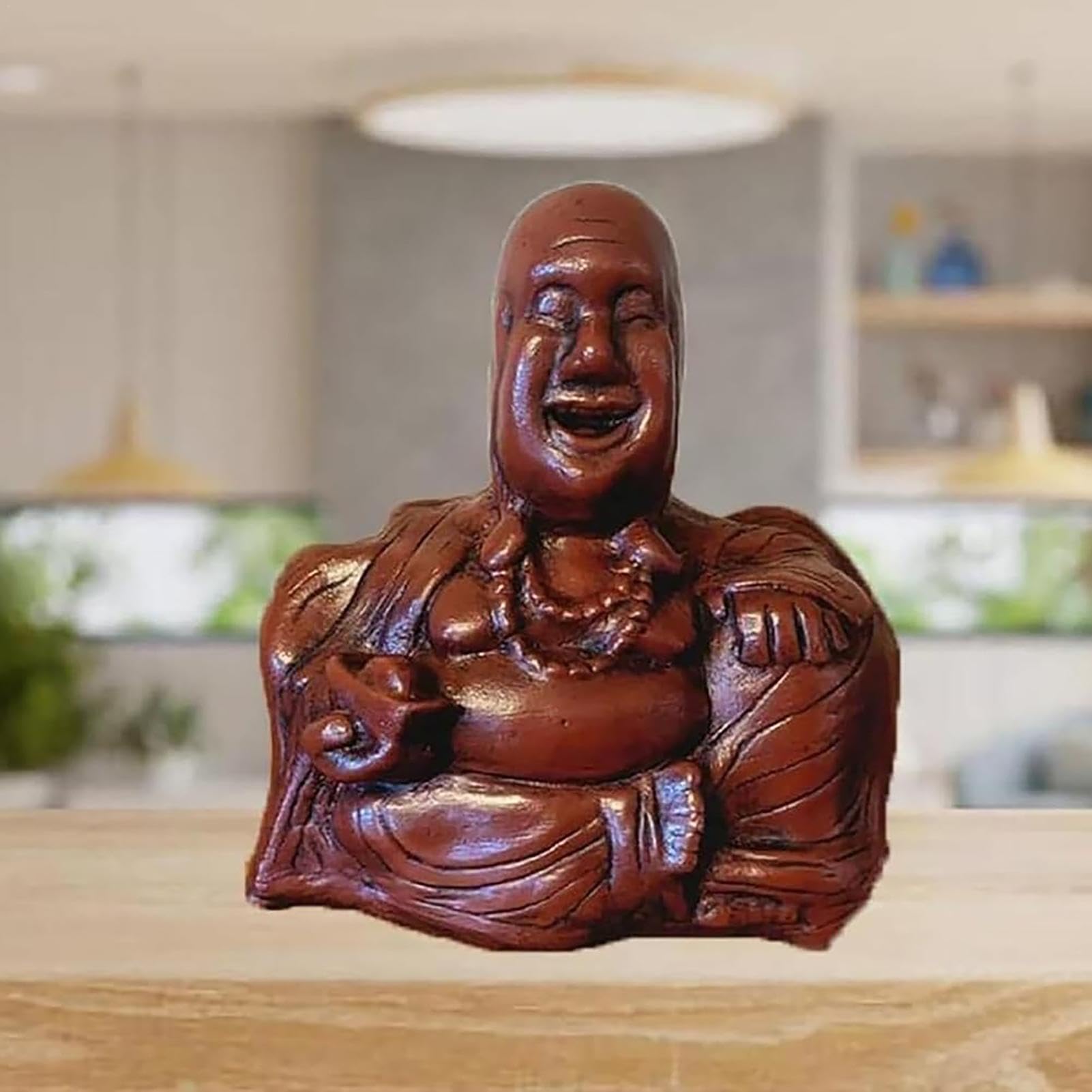 Amazon｜幸せな仏陀の置物 - 中国の繁栄幸運の笑顔の仏像 - 家庭用中国