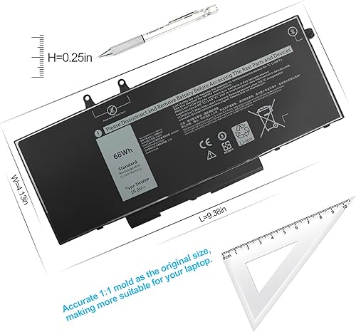 Miniatura 4 de 3HWPP - Batería de repuesto para laptop Dell Inspiron 7506 negro para Dell Latitude 5510 5401 5410 5411 5501 5511 7506 2 en 1 negro, Inspiron 7706 2