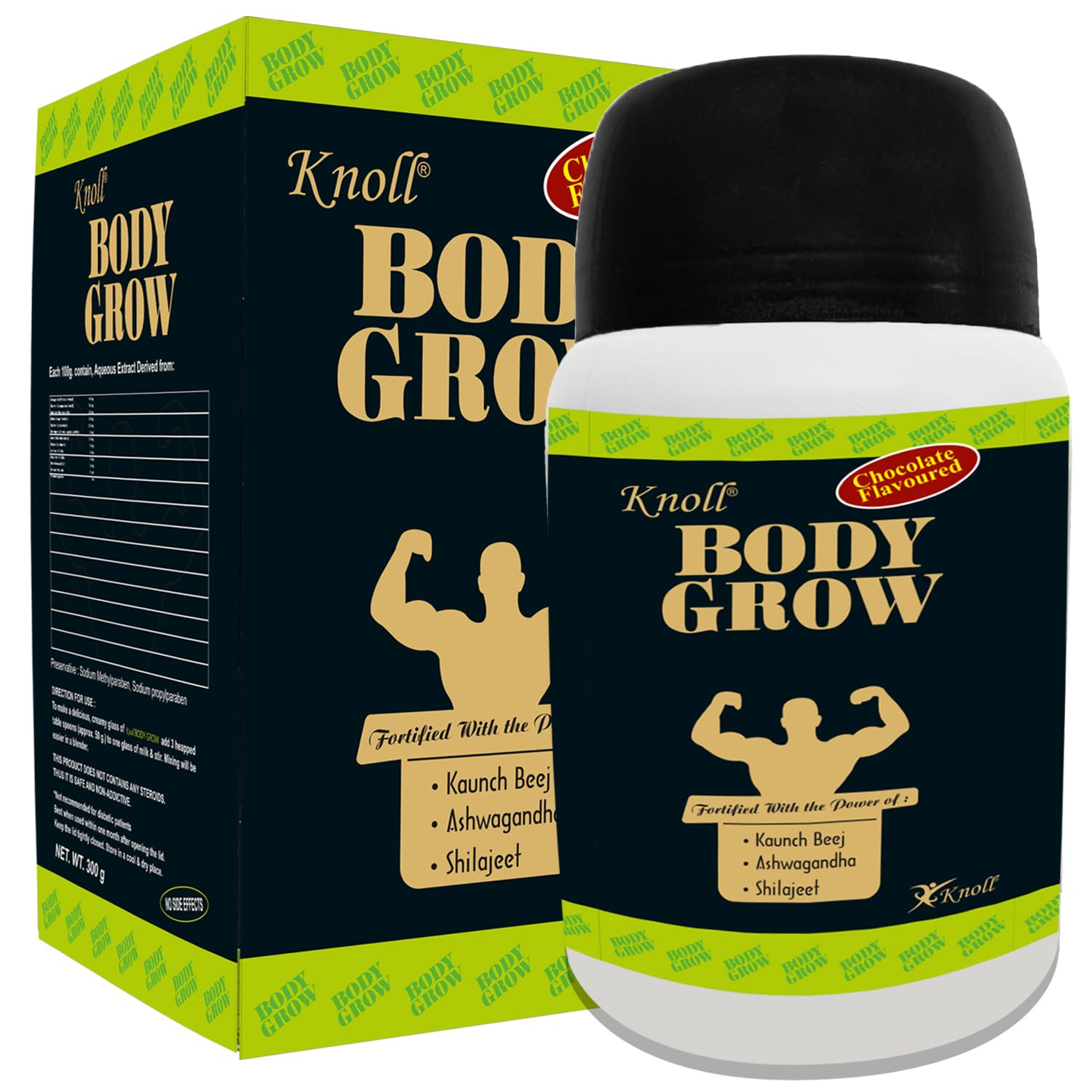 Knoll Healthcare Body Grow Powder For Muscle Mass Gain Weight Gainers And Weight Gain Muscle Building with Ashwagandha & Shilajeet (300g) per Pack (Pack of 2) (B0CND5YXGM) Amazon Price History, Amazon Price Tracker