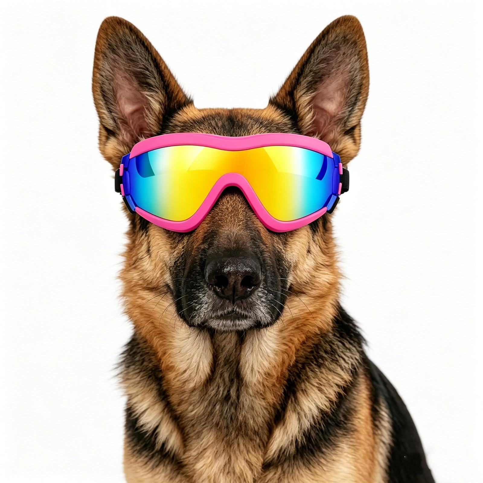 Namsan Dog Goggles for Medium & Large Dogs, UV Protection, Adjustable Elastic Straps, Pink