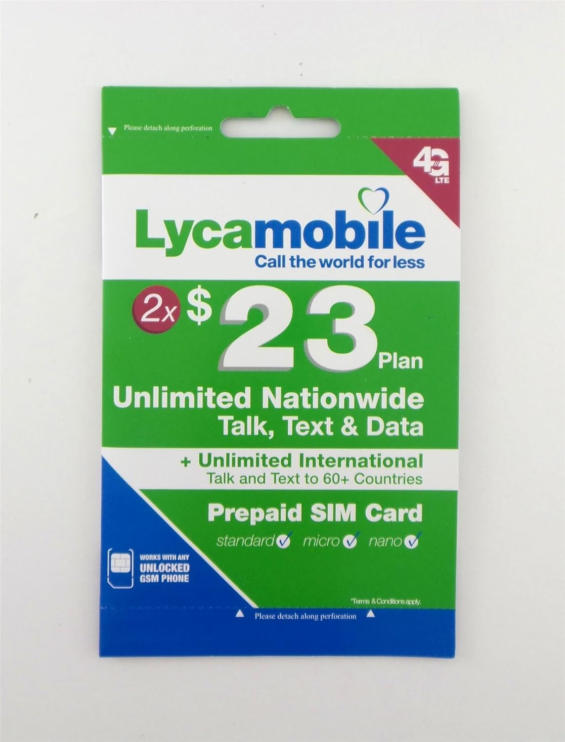 Lycamobile 23 Preloaded For Two Months Prepaid 3in1 Triple