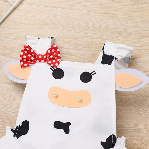 Miniatura 4 de IBTOM CASTLE Traje de primer cumpleaños para bebé, disfraz de vaca de conejo, vestido tutú con diadema para sesión de fotos, pastel