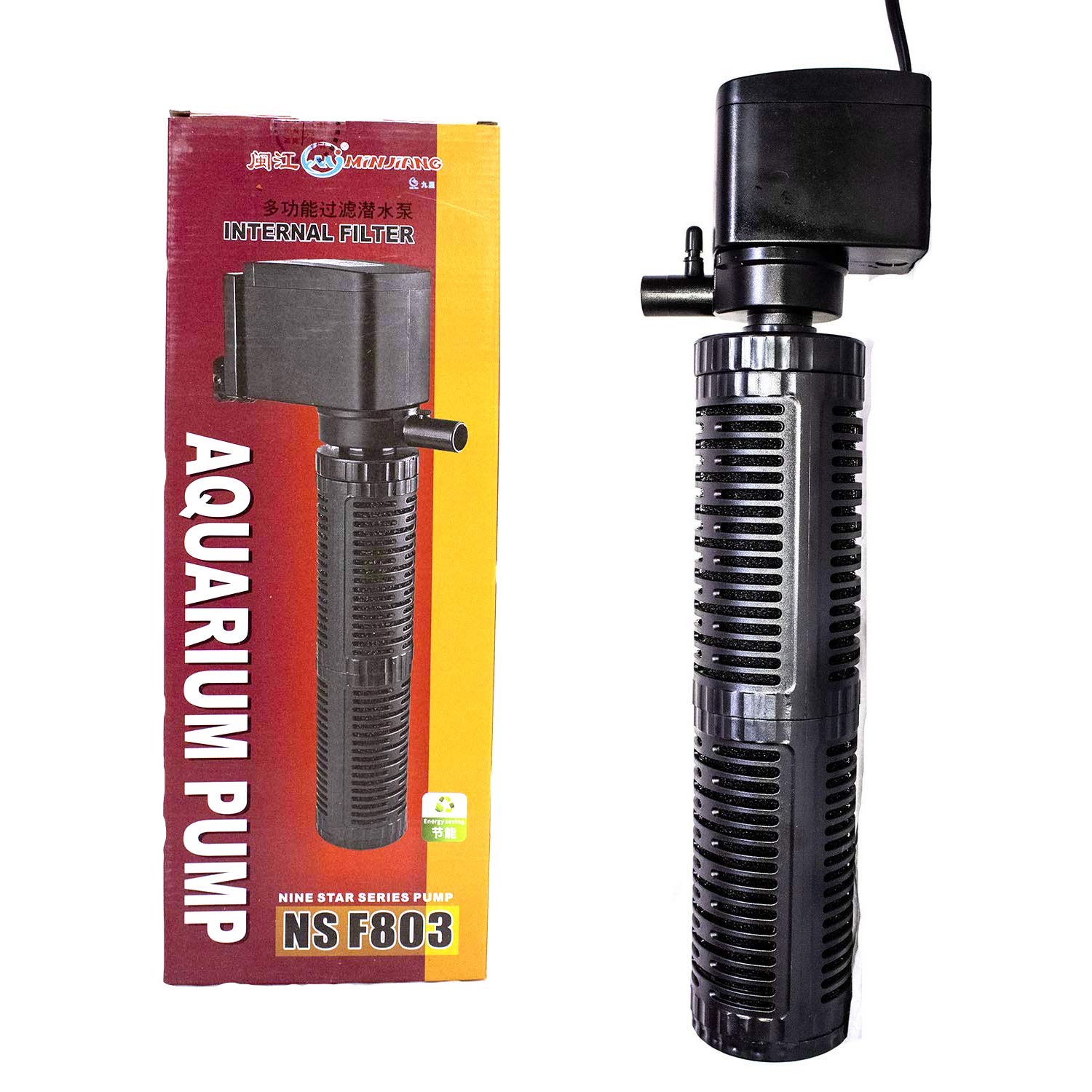 Jainsons Pet Products Minjiang MJ Aquarium Internal Filter Nine Star Series Pump Power:35W, Height Max:2.5m, Flow Max:2000L/H (NS F803)