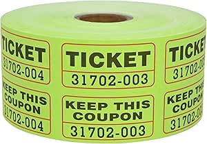 Amazon.com : 1000 L LIKED Raffle Tickets,Neon Green,Self Adhesive ...