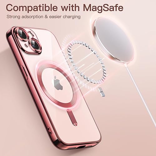 Miniatura 5 de JETech Funda galvanizada para iPhone 13 de 6.1 pulgadas, protección completa para lente de cámara, compatible con carga inalámbrica MagSafe, funda