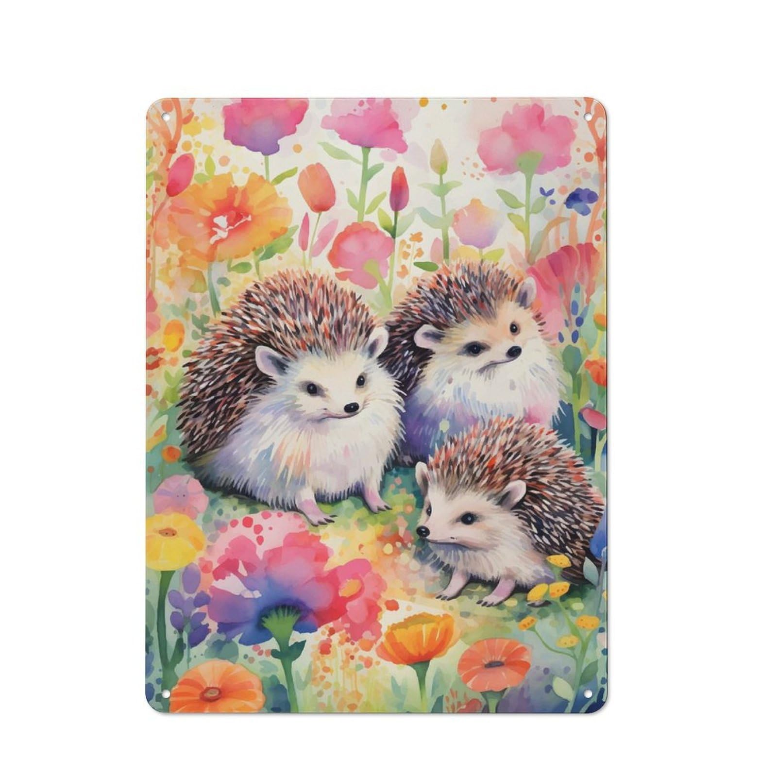 Retro Whimsical Hedgehog Metal Sign 40x30cm, Home Bar Decor for Pub, Home Bar, Shed Or Man Cave, for Relaxed Wall Styling