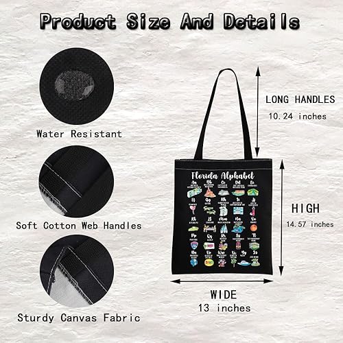 Miniatura 6 de MNIGIU Bolsa de mano con alfabeto de Florida, regalo del estado de Florida, bolsa de turismo de Florida, bolsa de compras reutilizable para regalo
