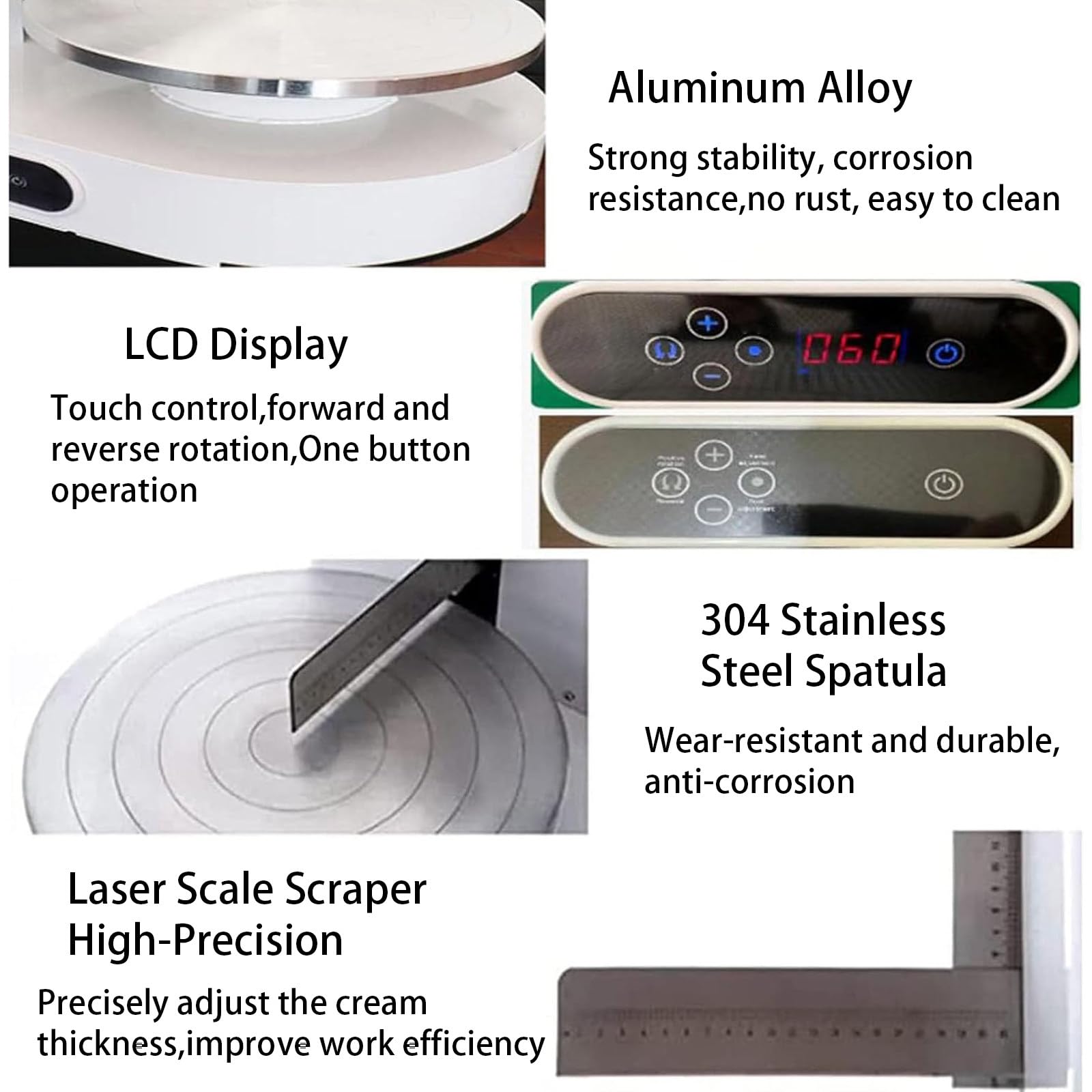 MáQuina Untadora De Crema Pastelera para Tartas De 4 A 12 Pulgadas, Alisadora EléCtrica De Tartas De CumpleañOs - FáCil De Usar, Untadora De Crema Pastelera Redonda,Green
