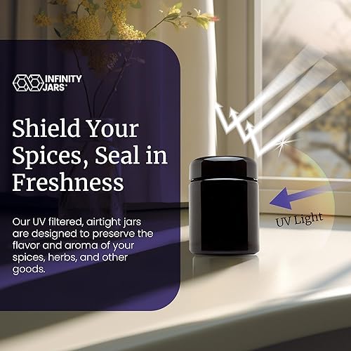 Miniatura 5 de Infinity Jars Tarro de rosca de vidrio ultravioleta negro alto de 1.7 fl oz (1.7 fl oz)