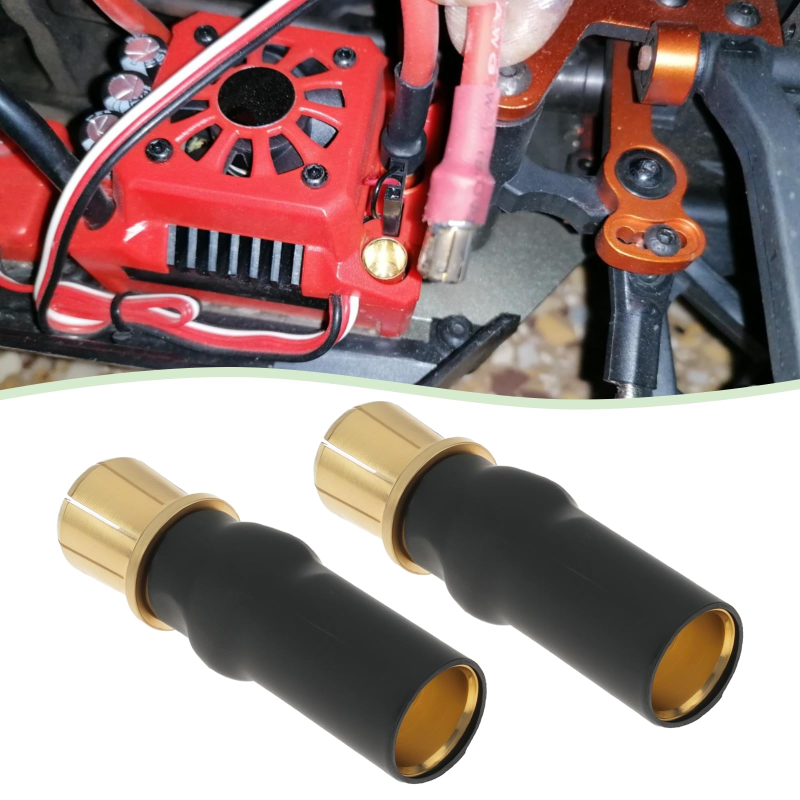 The Lord of the Tools 3PCS RC Remote Control Car Connector Adapter 6.5mm Female 8mm Male Bullet 29mm Compatible with Castle XLX2 ESC 6.5MM Motor - Image 2