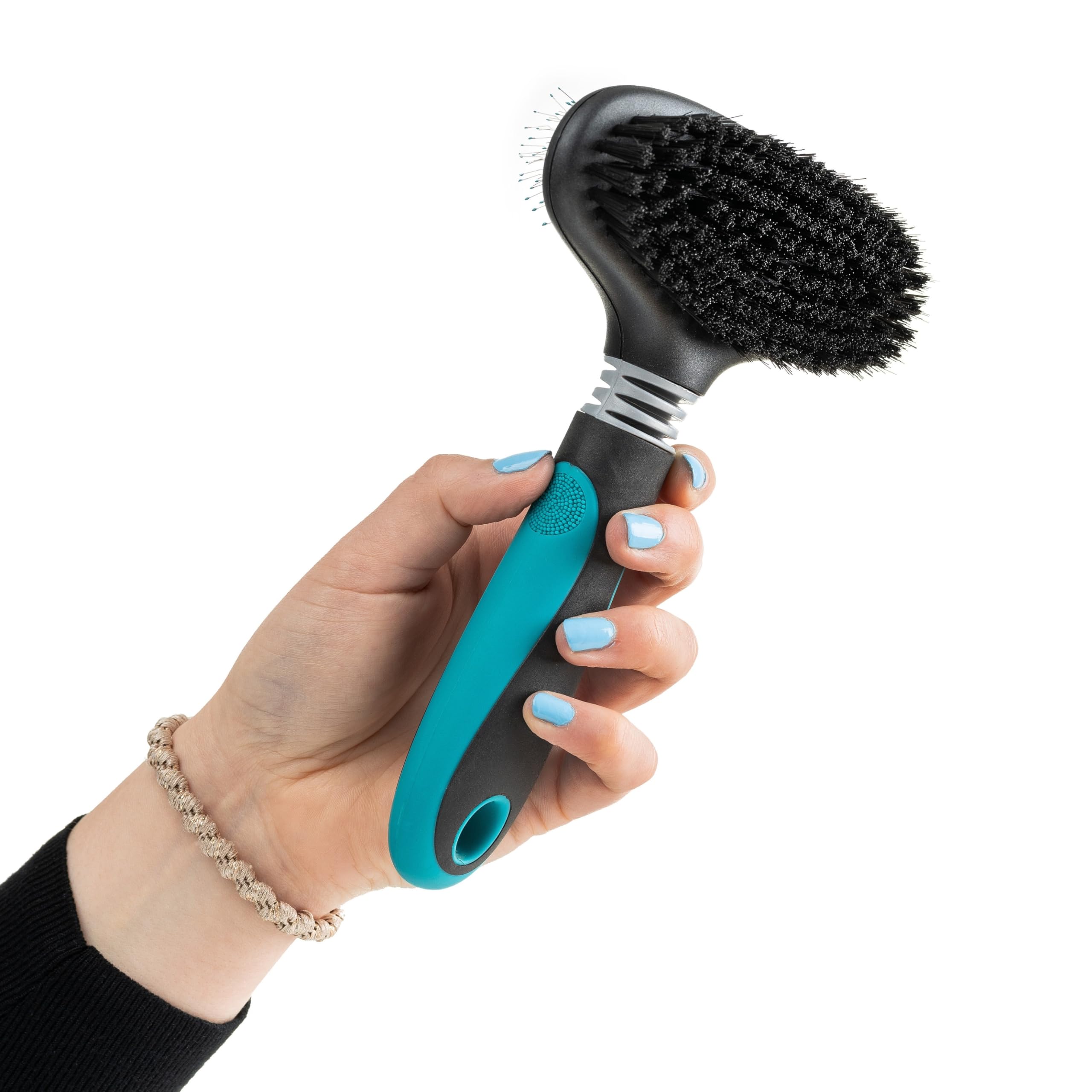 Mikki Cepillo doble para quitar nudos, enredos, de 2 lados, nailon y bola para mascotas medianas y grandes