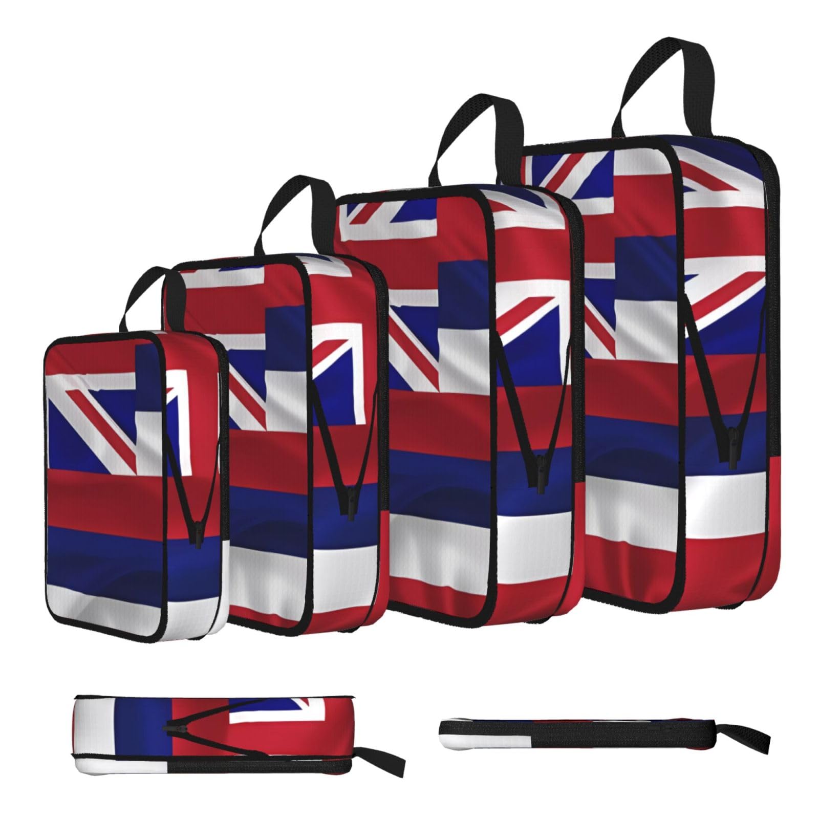 Sxzvvbn Black Flag Of Hawaii American Compression Packing Cubes 4 Piece Set