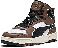 PUMA Men's Rebound Break Mid Lace-Up Casual Sneakers Grey - Retro Style, SoftFoam+ Comfort, Breathable Streetwear