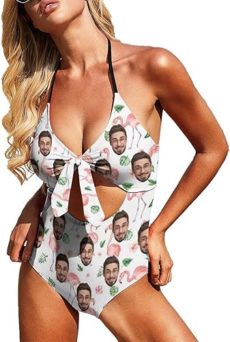 Miniatura 6 de Trajes de baño personalizados con cara de marido para mujer, trajes de baño de una pieza con bandera del 4 de julio, bikini personalizado para