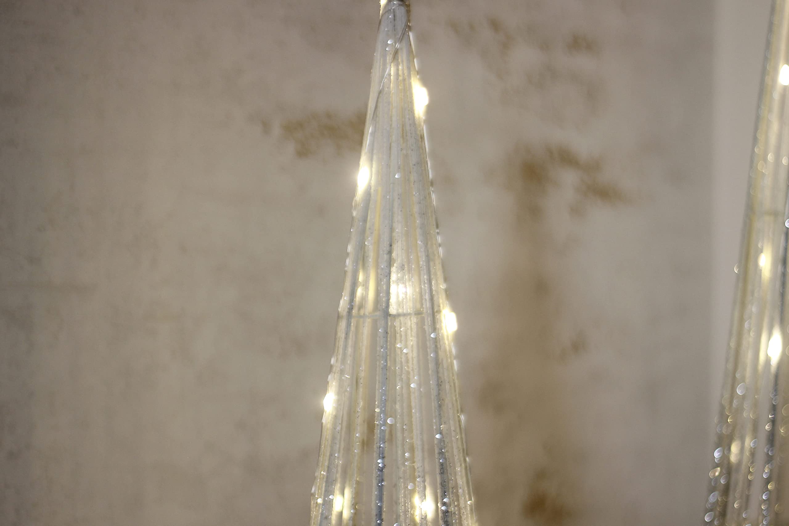Marco Paul - Juego de 3 Árboles de Navidad Modernos Con Forma de Cono - 90 Luces LED, Iluminado Con Alimentación Eléctrica - Decoración de Suelo Luminosa
