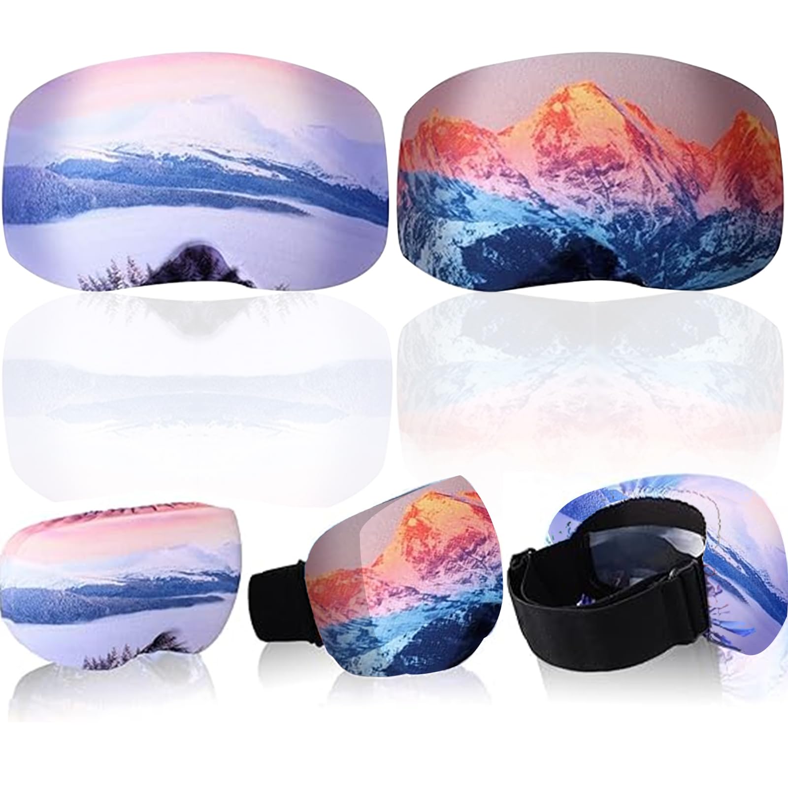 2 Pièces de Housse de Lunettes de Ski/Snowboard, Housse en Microfibre pour Protection des Lentilles, Anti-Rayures et Poussière pour le Voyage et Après-Ski
