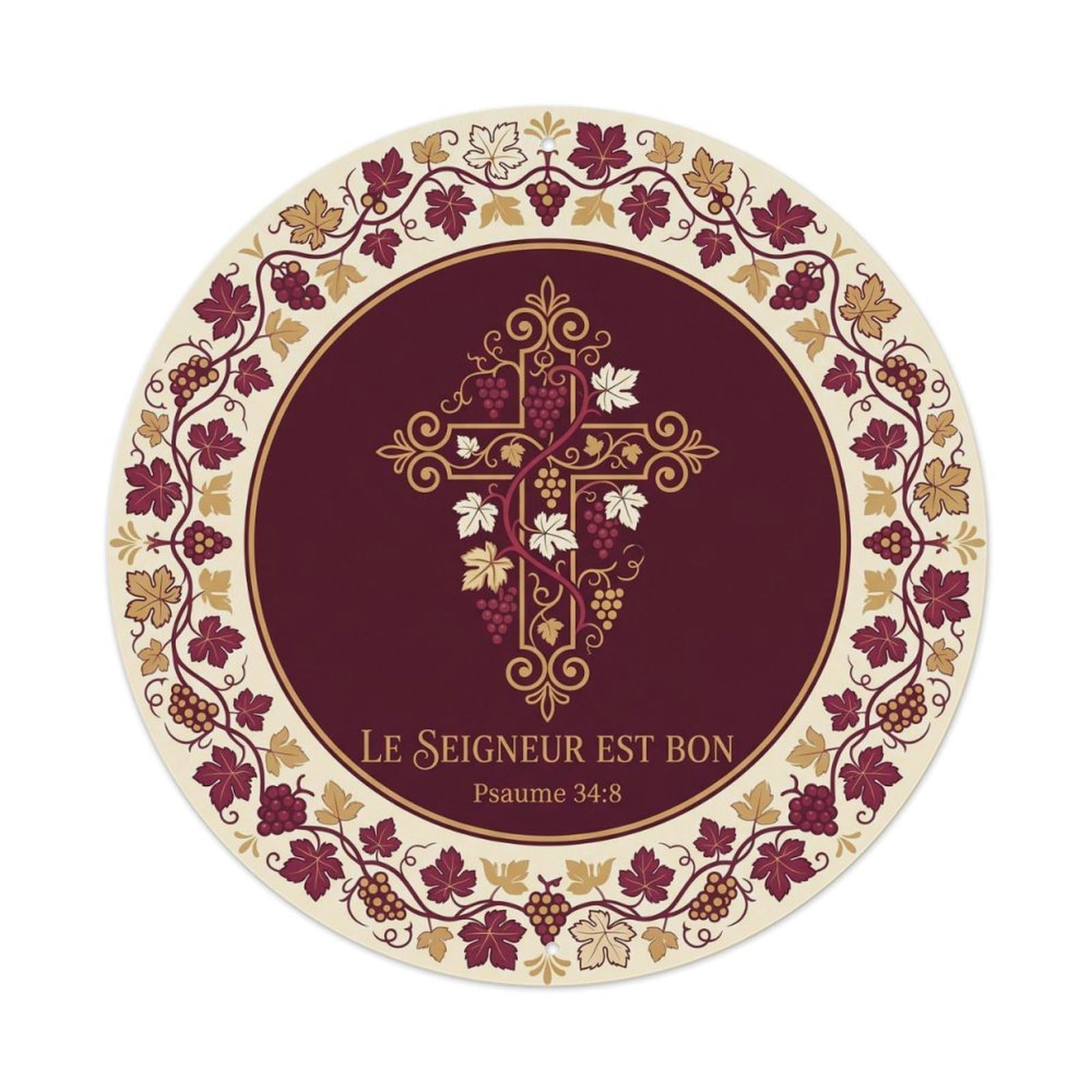 Multilingual Verse Christian Scripture Pastel Circle Metal Tin Sign Plaque Wall Decor for Cafe, Man Cave, Club Bar, Office, Home Garden Round Metal Poster 8x8Inch