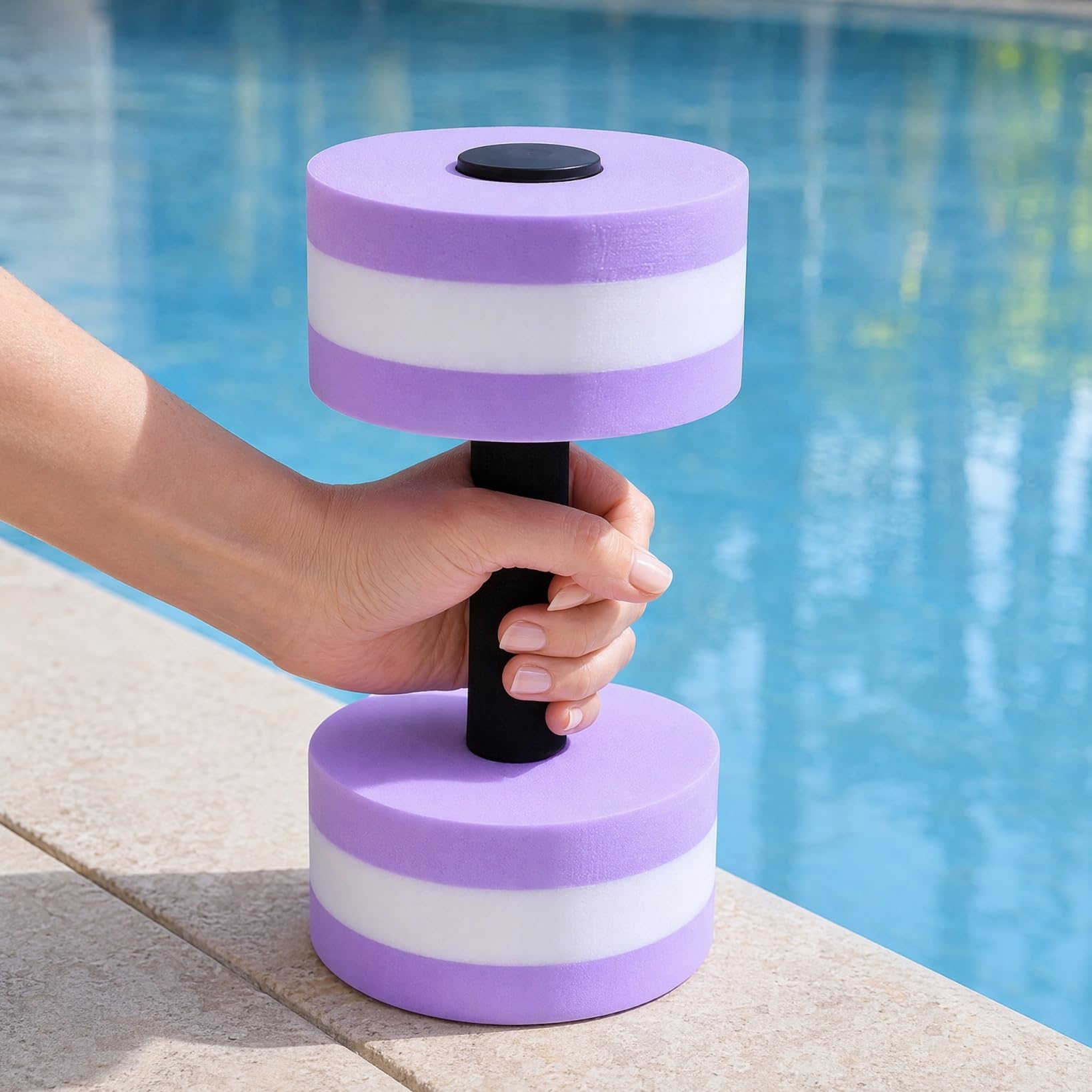 SEWACC Lot de 2 haltères aquatiques légers en mousse EVA pour exercices aquatiques et aérobic