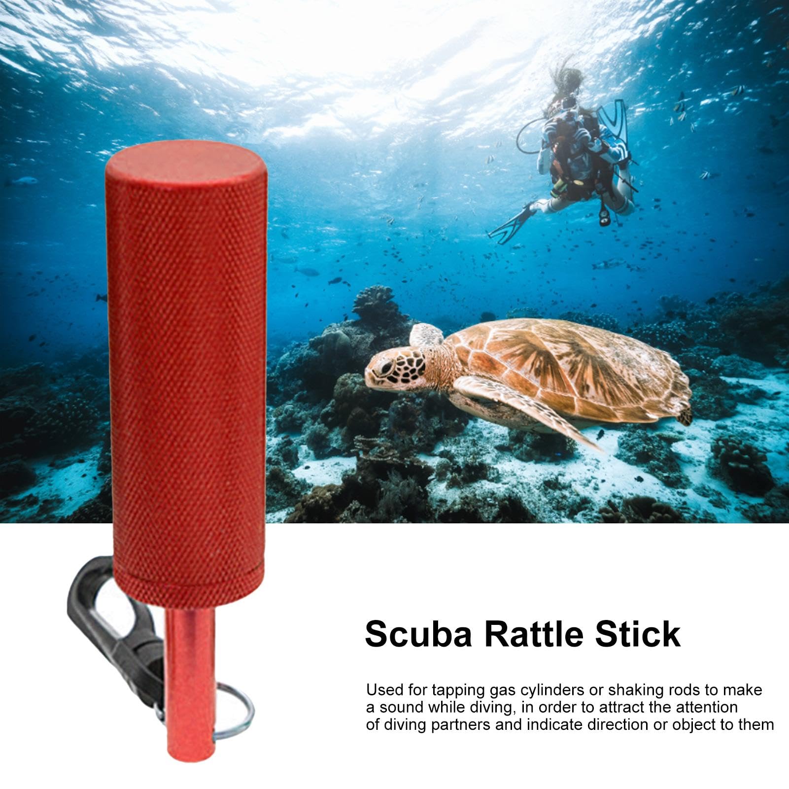 Hochet de plongée - Shaker de plongée, Shaker sous- en d'aluminium pour plongée sous-Marine avec Clip | Dispositif de Communication sous-Marine, Cloche de signalisation, générateur Bruit