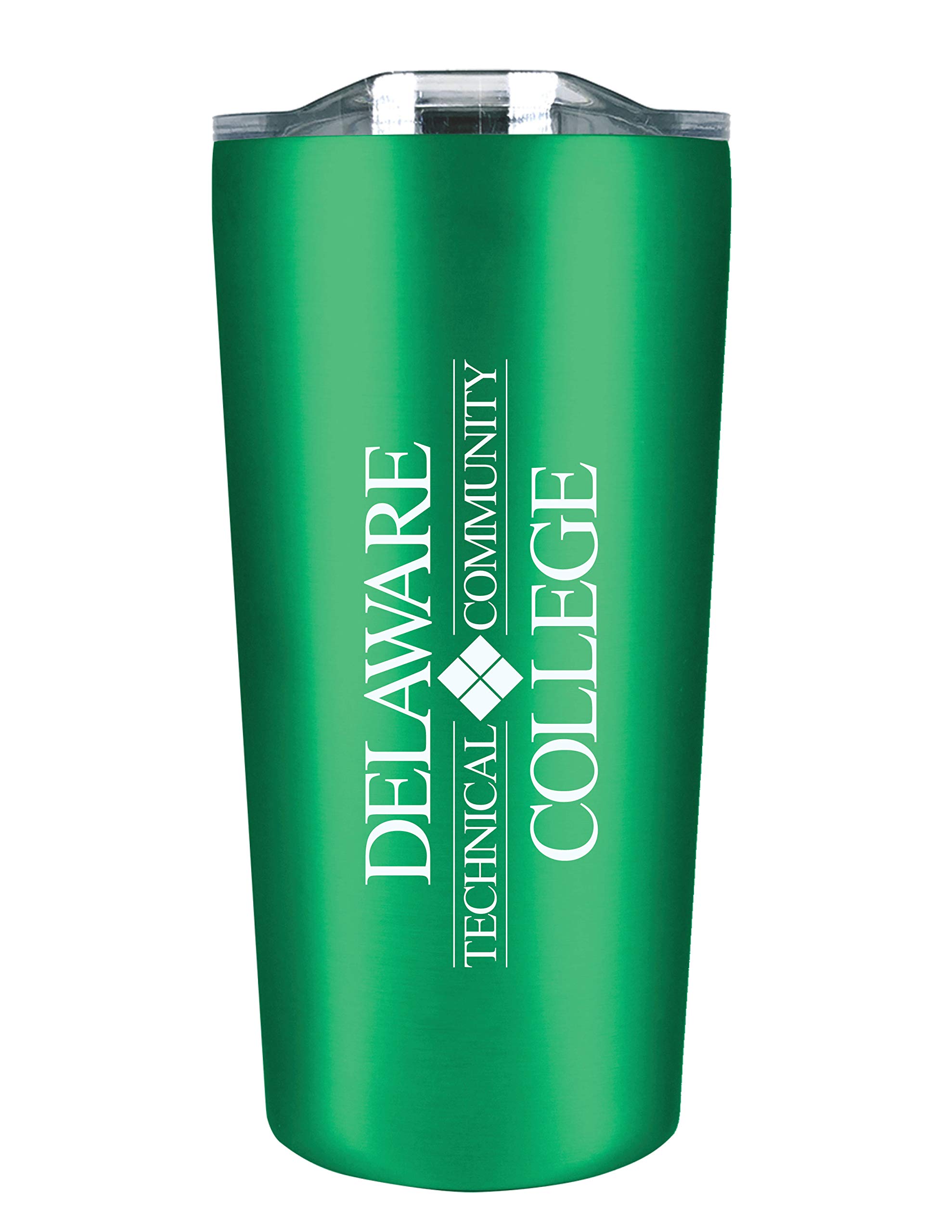 The Fanatic Group Delaware Tech Community College Double Walled Soft Touch Tumbler, Design-1 - Green