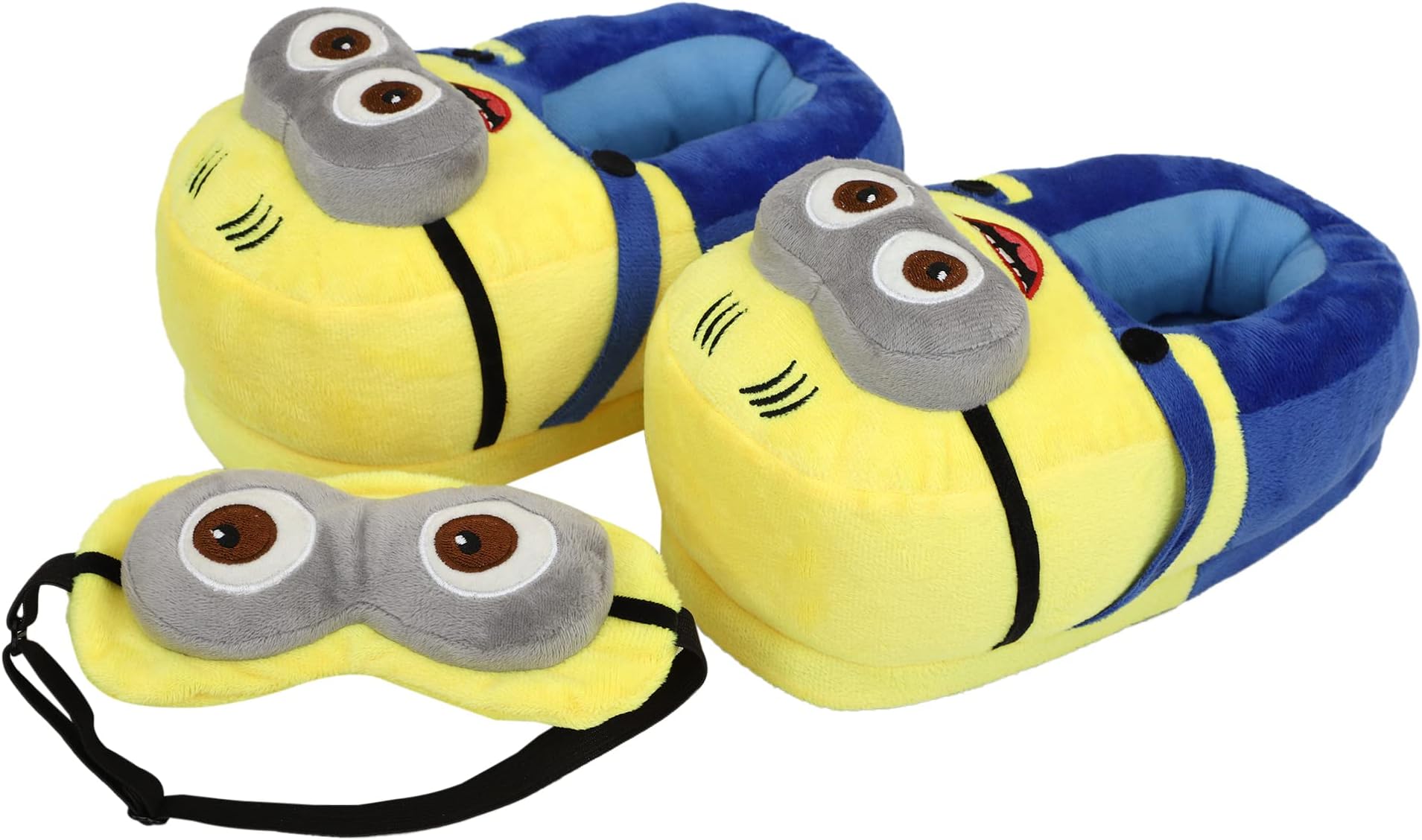 Minin bedroom home plush slipper shoes FREE SIZE for adult and kids (Plush Shoes with Eye Mask)