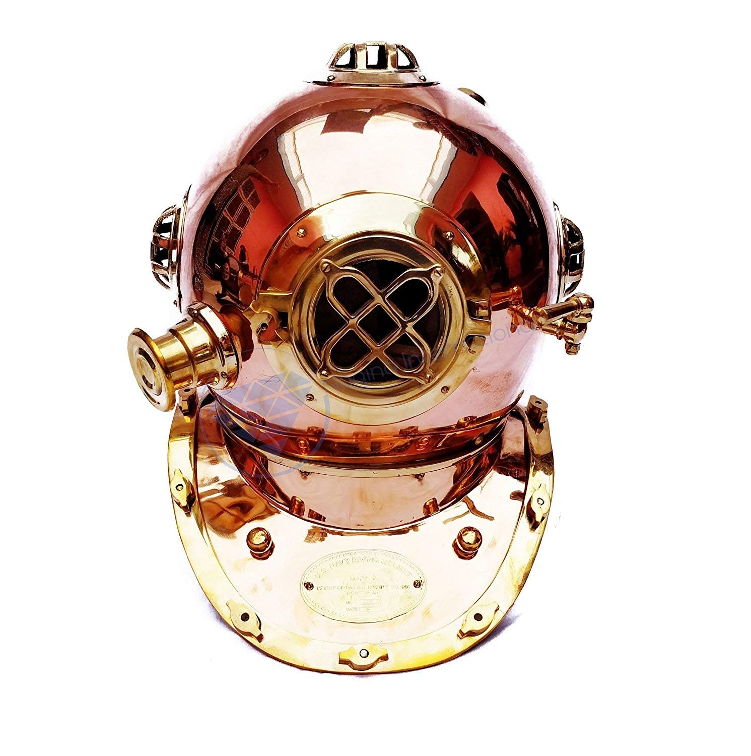 THOR INSTRUMENTS Diving Divers Helmet Solid Brass & Copper Morse U.S Navy Mark V Diving Divers Helmet Rustic Vintage Home Decor Gifts