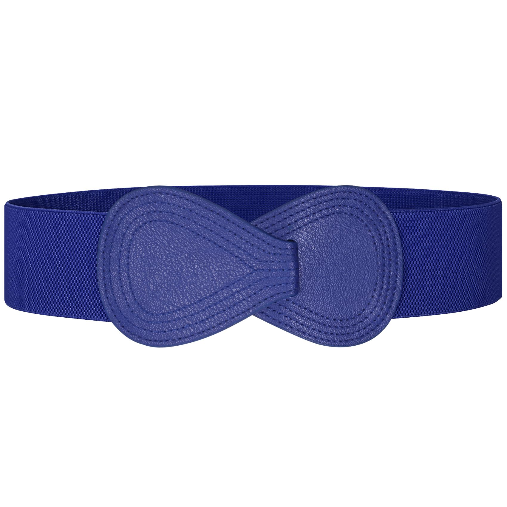 TRIWORKS Vintage Women Wide Elastic Belt Ladies Stretchy Dress Belt Fashion 8-shaped Buckle Coats Waist Belt