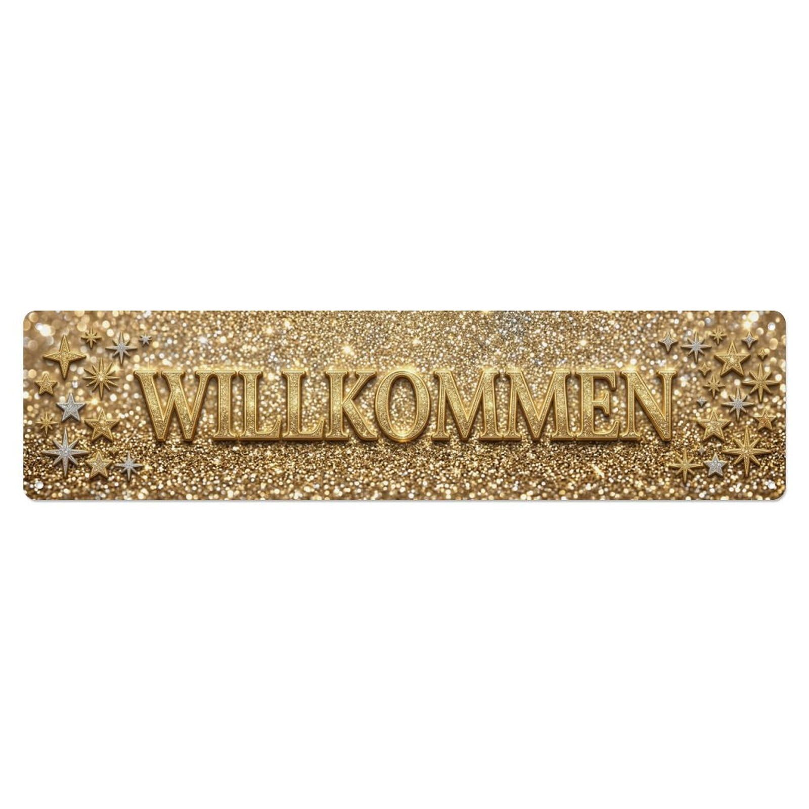 Glitter Sparkle Glamorous Party Welcome Metal Tin Sign