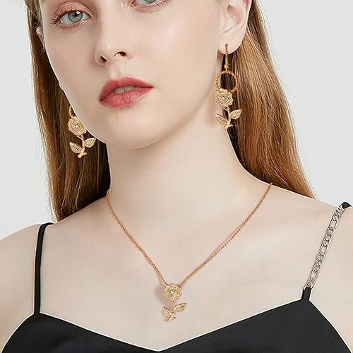 Miniatura 6 de 5 colgantes de flores de circonita cúbica, dijes de flores de latón, chapados en oro de 16 quilates, colgantes para joyería, collares, pulseras y