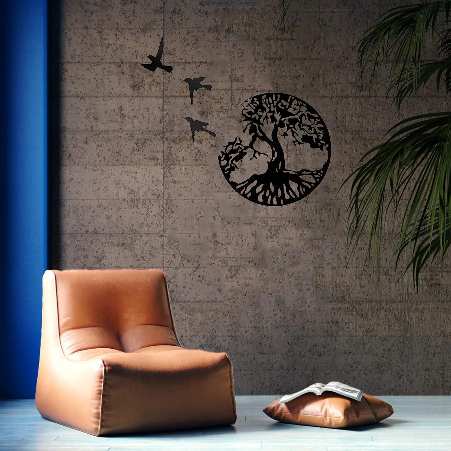 Tree of Life metalen kunst, grote stamboom wanddecoratie, boombord wandhangers, interieurdecoratie, huisopwarming cadeau, 40 cm/15,7 inch (maat: 30 cm/11,8 inch