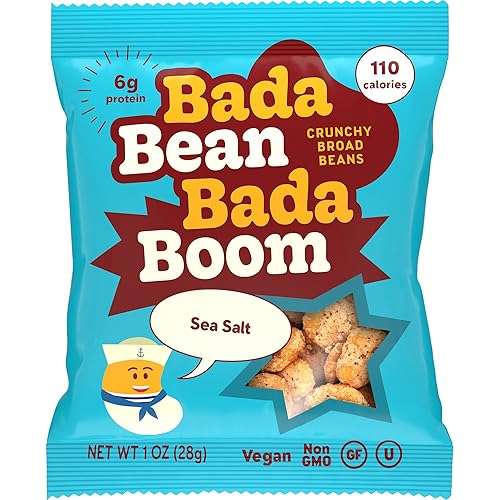Miniatura 2 de Bada Bean Bada Boom - Proteína a base de plantas, libre de gluten, vegana, sin OGM, libre de soya, Kosher, bocadillos de habas tostadas anchas, 1
