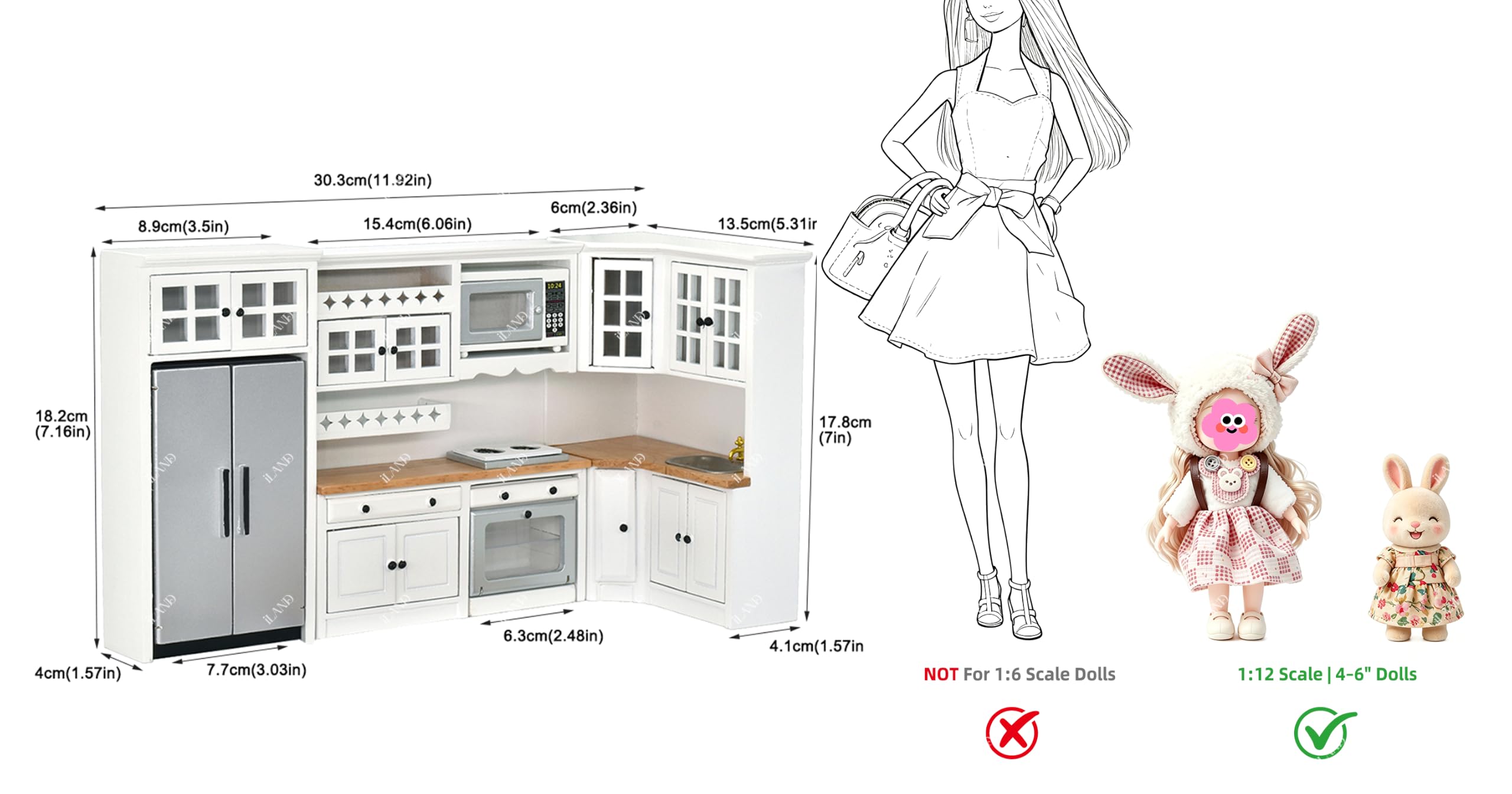 ミニチュア　ドール家具　キッチン台　ドールハウス Amazon | iLAND ドールハウス家具とアクセサリーセット ドールハウス