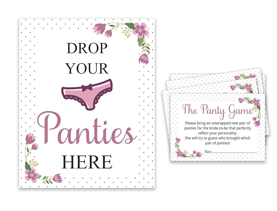 amazon-com-inkdotpot-white-drop-your-panties-bachelorette-party-panty-game-floral-bridal-shower-game-1-sign-30-size-cards-home-kitchen for Drop Your Panties Game Sign Free Printable Amazon.com: Inkdotpot White Drop Your Panties Bachelorette Party Panty Game Floral Bridal Shower Game 1 Sign + 30 Size Cards : Home & Kitchen for Drop Your Panties Game Sign Free Printable