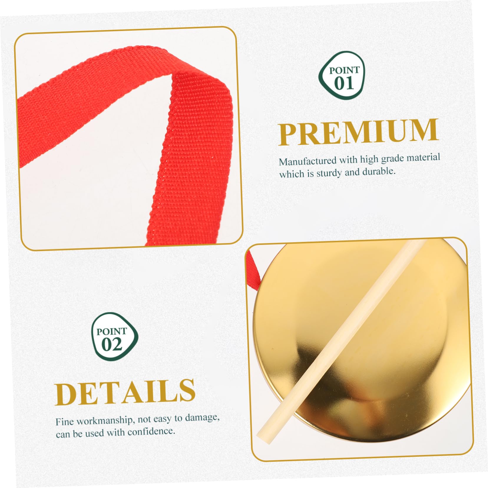 Toddmomy 1set Copper Gong Drum Percussion Instrument Sturdy Musical Tool for Celebrations Parties and Concerts Crisp Sound Durable Design