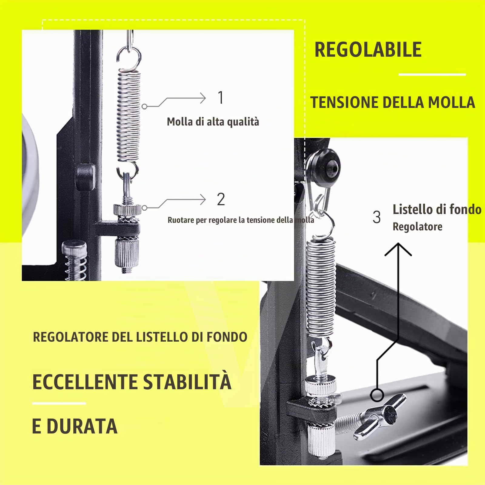 Doppio Pedale Batteria, Doppio Pedale con Doppia Catena, Doppio Pedale, Accessori per Percussioni Professionali (V-JKC10) | Doppio pedale per basso con doppia catena, risposta diretta, base stabile, prestazioni regolabili per basso
