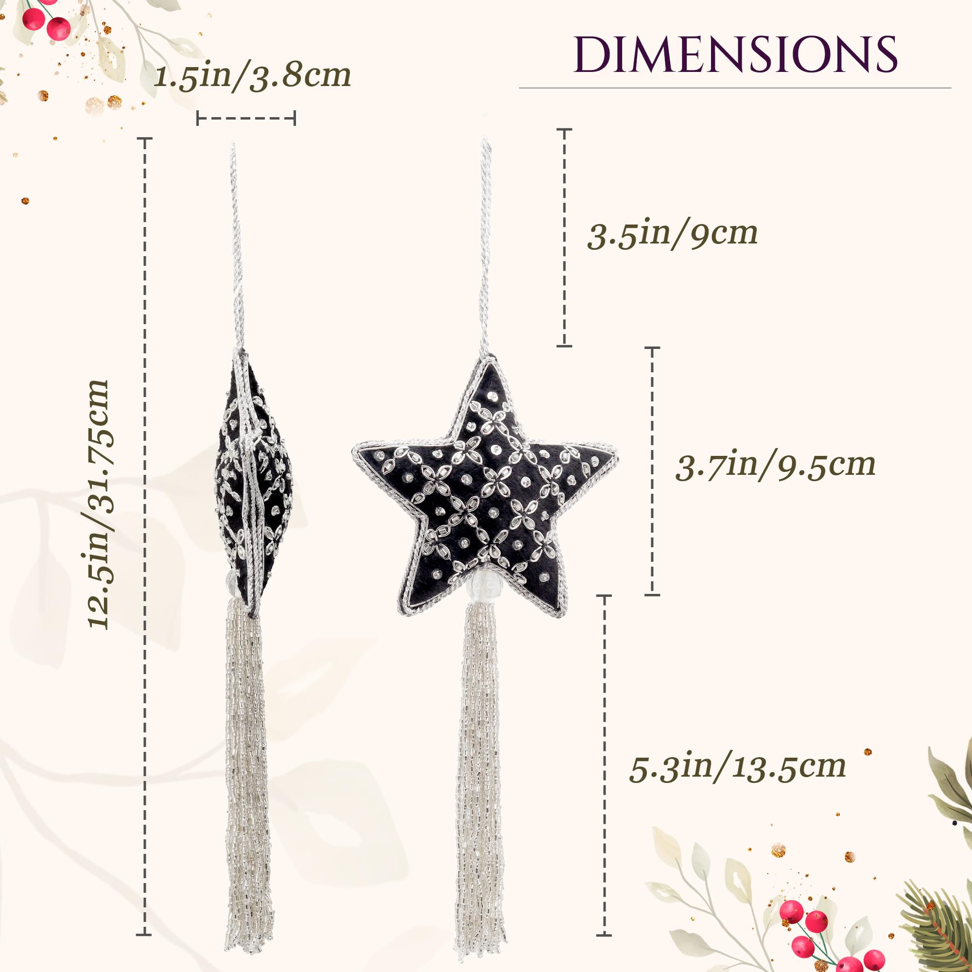 Amazon.co.jp: Lazy Gifts 3個セット ブラックとシルバー 手刺繍