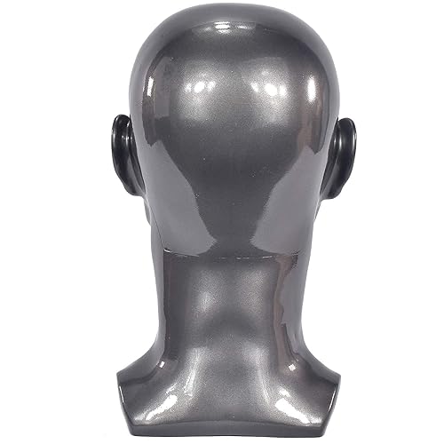 Miniatura 5 de FanLin Cabeza de maniquí masculino, cabeza de maniquí profesional para exhibir pelucas, sombreros, máscara de auriculares, gafas de sol, joyería y