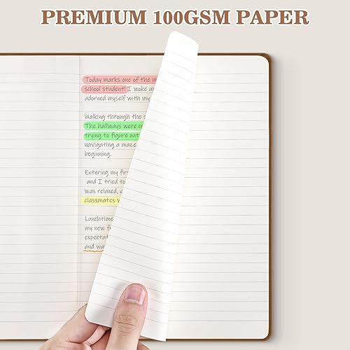 Miniatura 3 de OMEYA Paquete de 4 cuadernos rayados para el trabajo, papel grueso de 3.53 ozm, 5.7 x 8.3 pulgadas, cuaderno A5 con rayas universitarias a granel,