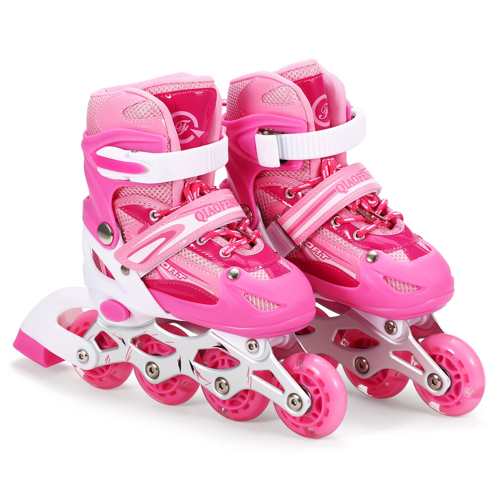 Pattini in Pattini a Rotelle a Rotelle Ruote Luminose Regolabili Cuscinetti ABEC-7 Fodera in Rete Traspirante Borsa da Trasporto con Freno per Bambini e Adulti