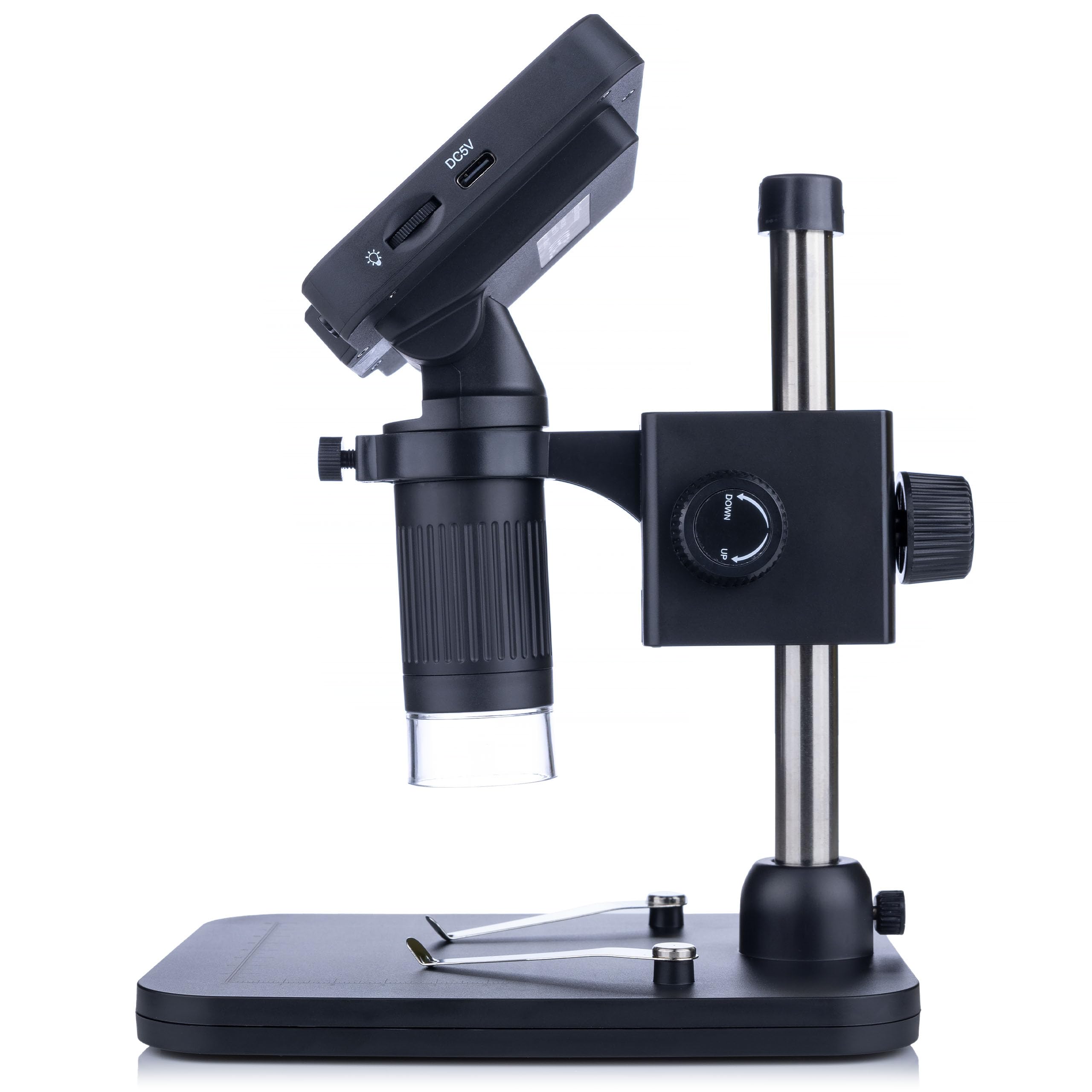 Rosfix Microscopio Digitale LP043-Z01C – Display LCD 4,3", Zoom Digitale, 8 LED Regolabili, 12MP, USB-C | Analisi Elettronica, Biologia, Gioielli | Microscopio Portatile