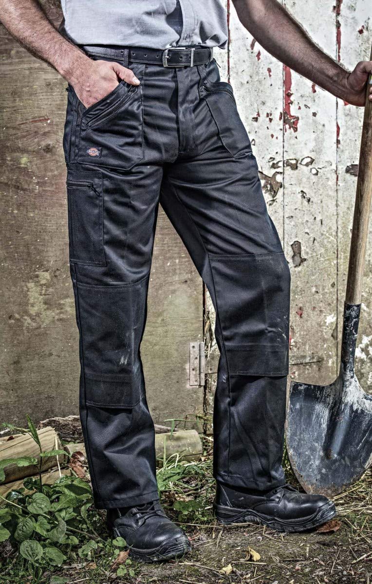 Dickies Men's Grey Wd814 Redhawk Action Work Trousers - Blue - 46/32 Regular Fr (32")