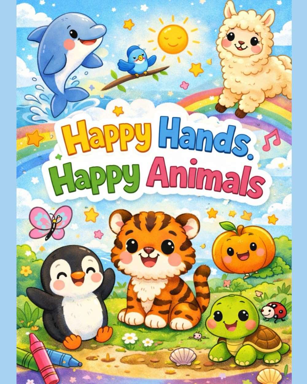 Happy Hands, Happy Animals: A Fun and Easy Animal Coloring Book for Kids Ages 4–8