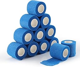 Zosenyer 12 Rolls Self-adhesive Bandages, 10 cm x 4.5 m, Cohesive Bandage, Elastic Adhesive Bandage for First Aid, Sports Bandage, Self-Adhesive Bandage for Wrist, Pets, Ankle, Vet Wrap