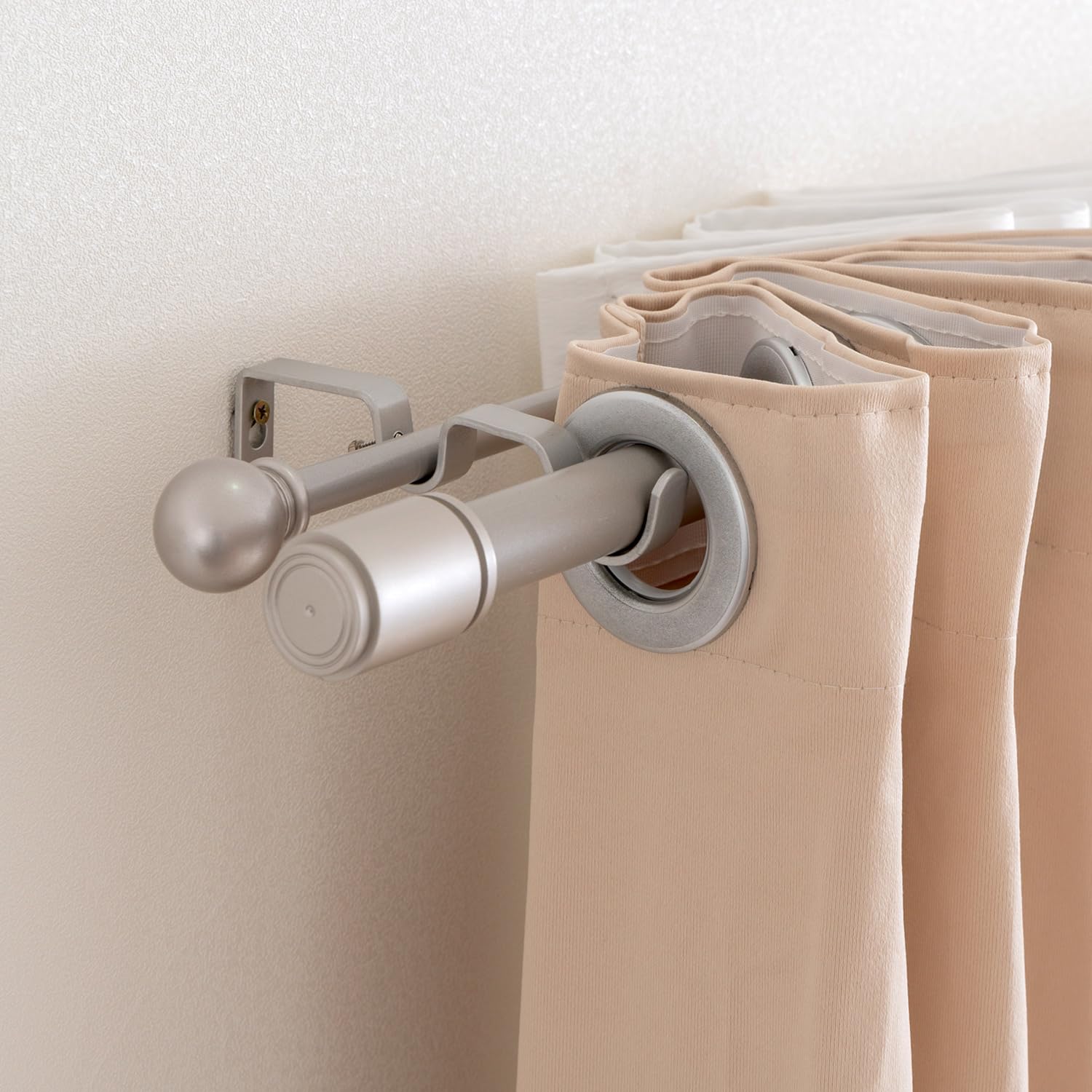 Double Curtain Rod Brackets - 2 Pack, Heavy Duty Double Curtain Rod Holder Wall Mounted, Double Curtain Hooks for 1