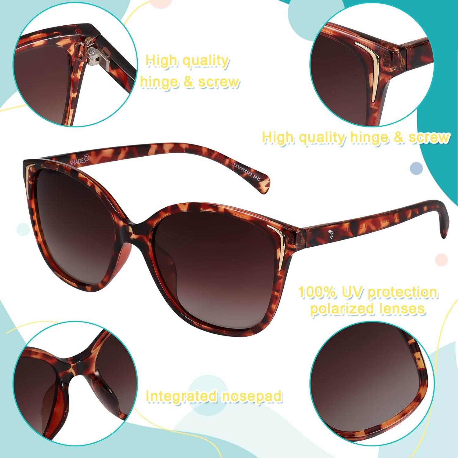 FANTESI 2 Pairs Cat Eye Sunglasses for Women, Ladies Polarized UV400 Protection Sunglasses Eyewear 4 713R1 iyAGL. AC SL1500