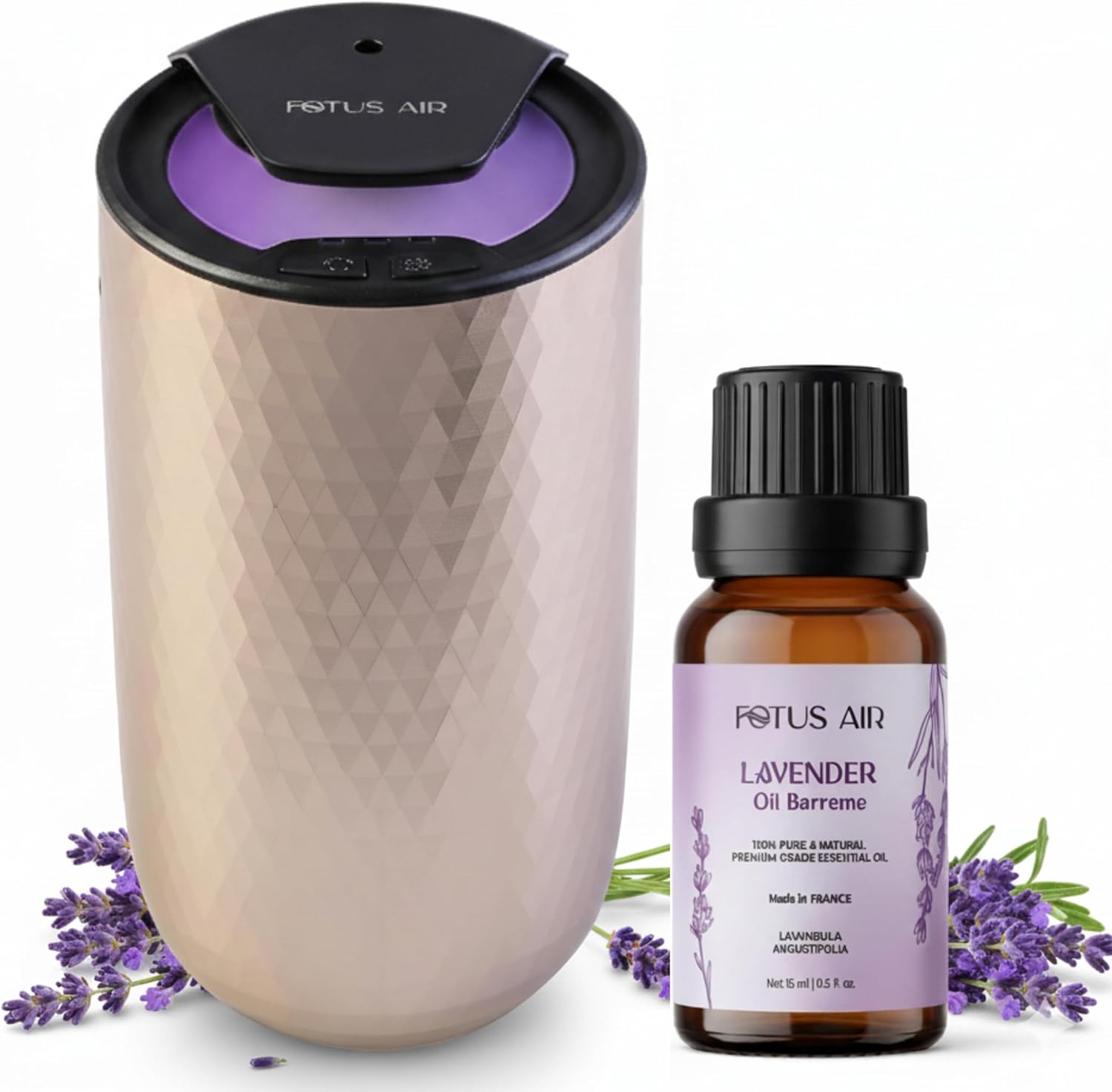 Waterless Essential Oil Diffuser – Portable Cordless Aromatherapy Diffuser for Home, Car, Office – 3 Mist Levels - 4 Timer Modes - 15ml Oil Capacity - USB-C Rechargeable (1, Black)