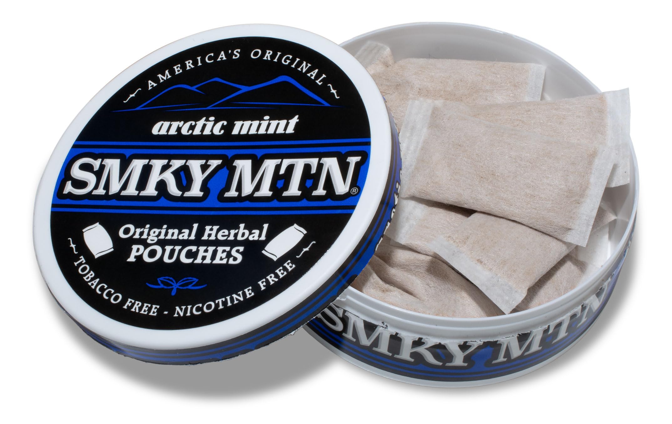 Amazon.com: Smokey Mountain Original Herbal Pouches - Arctic Mint - Tobacco  Free and Nicotine Free - 1 Can Box