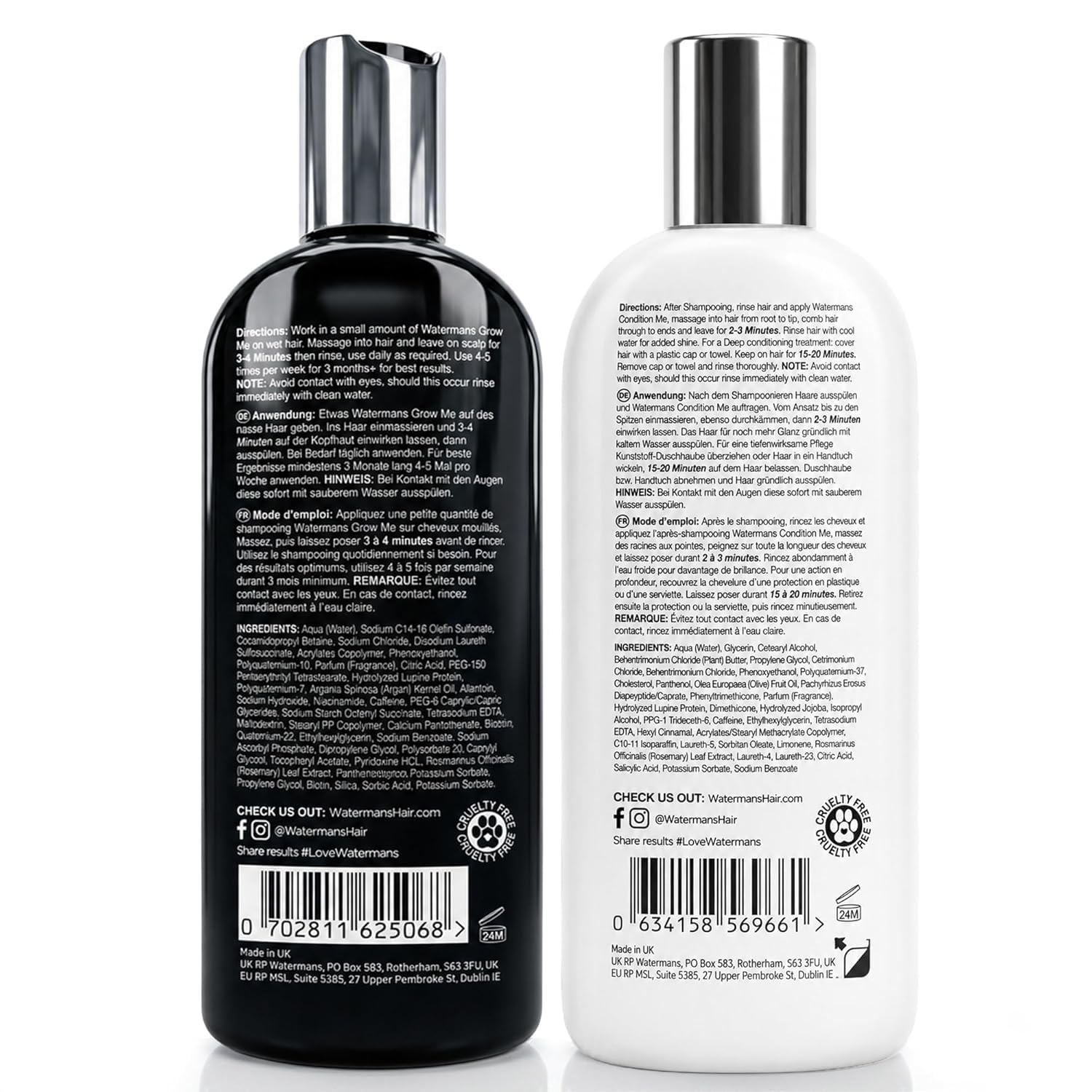 Crecimiento del Cabello Champú y Acondicionador por Watermans – Paquete combinado – puede reducir la pérdida de pelo
