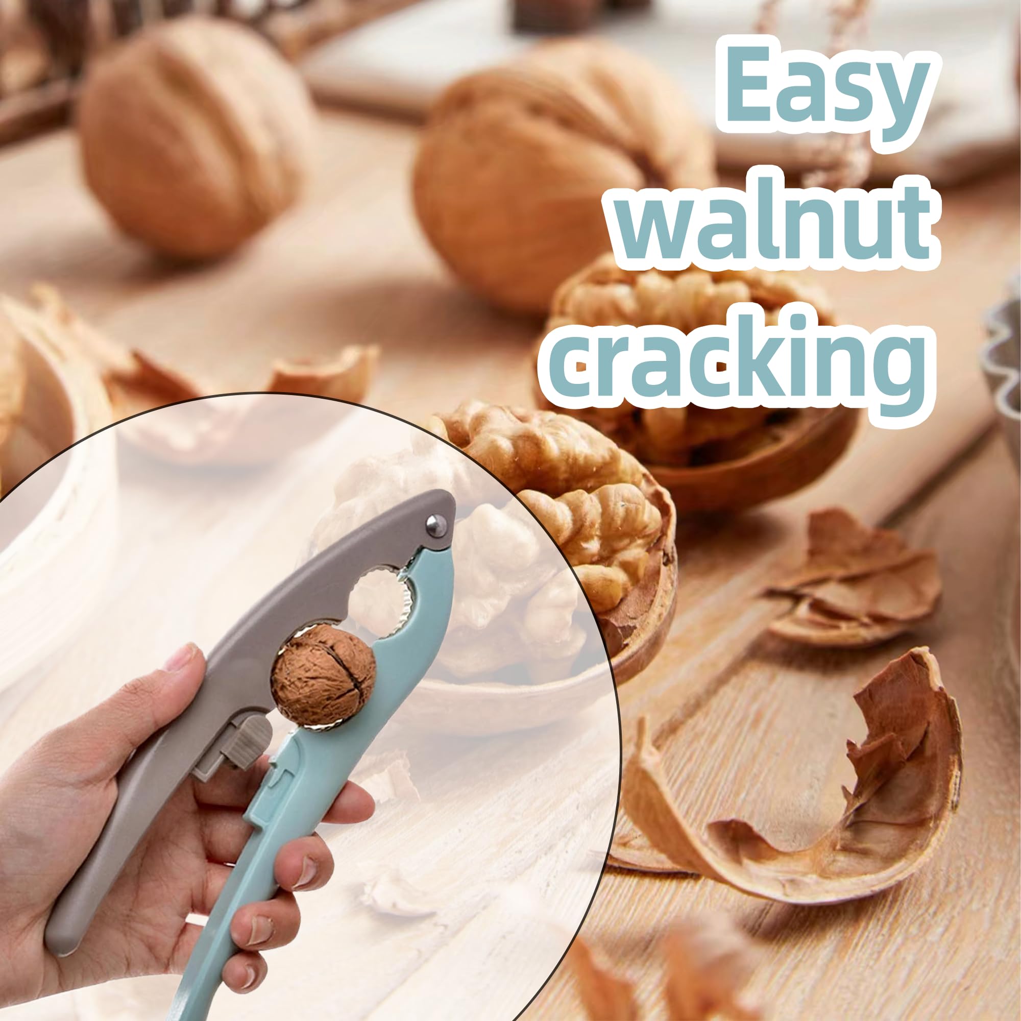 Nut Cracker Anti Splash Heavy Duty Nut Opener Tool Multifunctional Nutcracker Sturdy Stainless Steel Opener Tool with Non-Slip Handle for Walnuts Pecan Nut Hazelnuts Almonds Brazil Nuts - Image 4