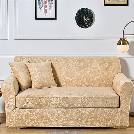 Amazon リビングルーム用ソファカバー ハイストレッチ ベルベットぬいぐるみ ソファスリップカバー ジャカード カウチ カバー 弾性底を備えた家具保護カバー カートン 3 Seater 190 230cm 75 91inch ソファカバー マルチカバー オンライン通販